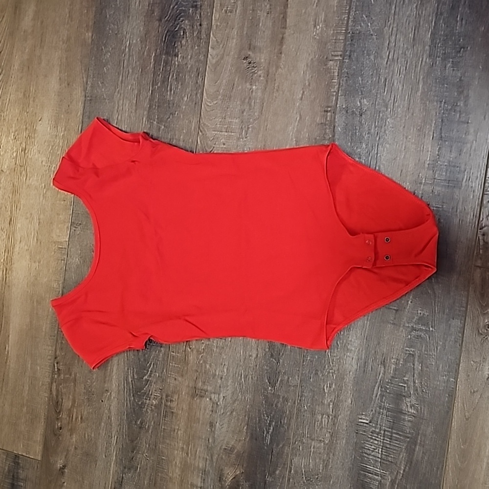 J Crew red body suit size XS